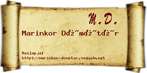 Marinkor Dömötör névjegykártya